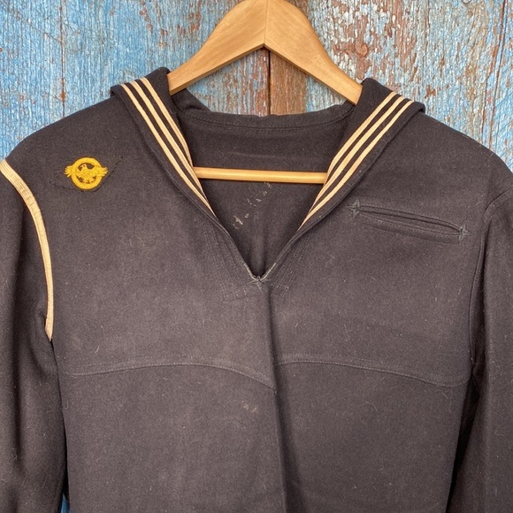 Vintage Navy Wool Sailor Top - Picture 2 of 12